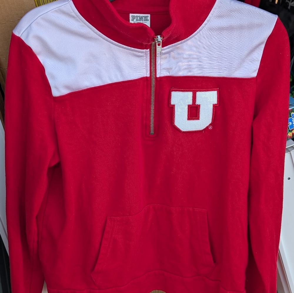 Victoria’s Secret PINK University of Utah half zip size medium